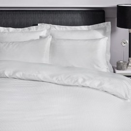 Catherine Lansfield Platinum Satin Stripe 300 Thread Count Oxford Pillow Cases, White, Pair