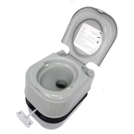 SMT- Gray 24L Advanced Portable Toilet Flush Camping Travel Outdoor Picnic Piston Pump Commode [P/N: ET-TOILET002-24L]