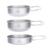 Boundless Voyage Outdoor Ultralight 3PCS Titanium Bowl Set Camping Cookware