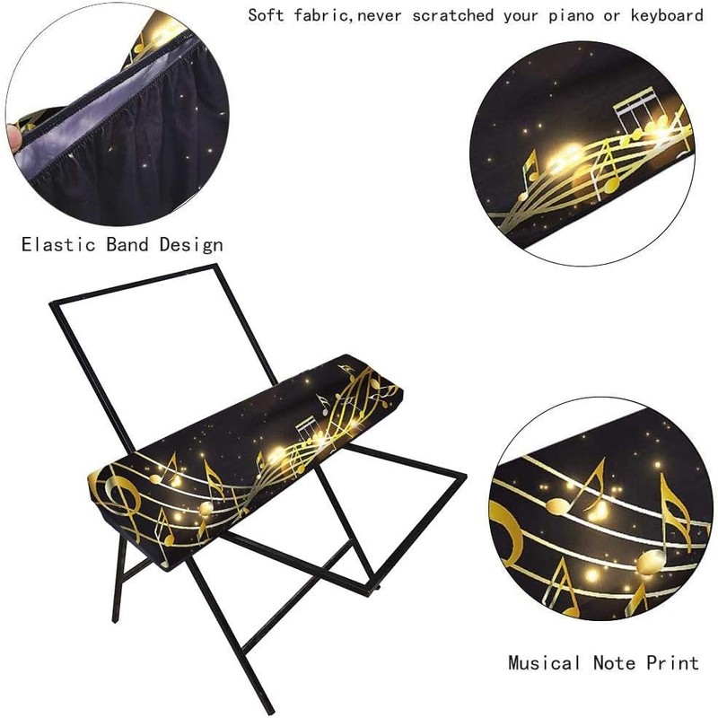 Piano Keyboard Dust Cover,61/88 Key Keyboard Cover with Adjustable Stretchable