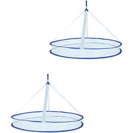 Lurrose Cesta para Secar Ropa Sola Capa Plegable de Malla de Nylon y Alambre de Acero, Adecuada para Sujetadores y Juguetes, Paquete de 2 Piezas