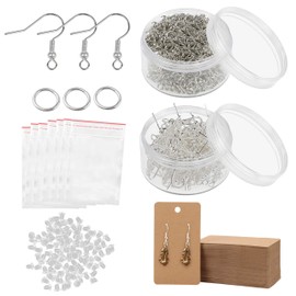 HANDI STITCH Jewellery Make Your Own Earrings Set with Eyelets, Hooks, Earring Stud Closure, Cards and Bags (900 Pieces) - Earring Blanks Jewellery Set DIY, Jewellery Repair Set