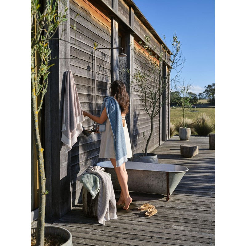 Linen House Alara Bath Sheet, Pebble, 40 cm x 60