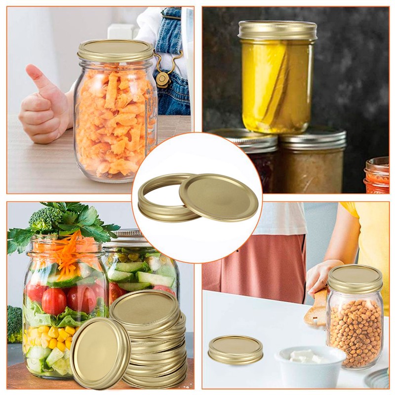 Stainless Steel SplitType Mini Glass Jar Lids Container Sealing Cover