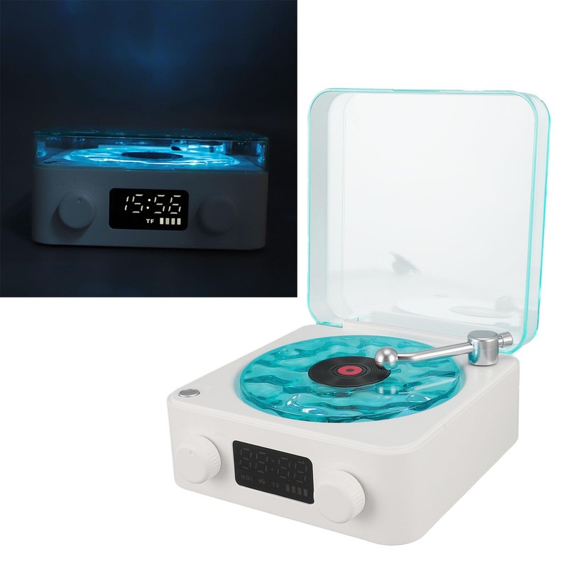 Annadue Turntable Style Speaker, Small 3-in-1 Multifunctional Stereo Speaker with