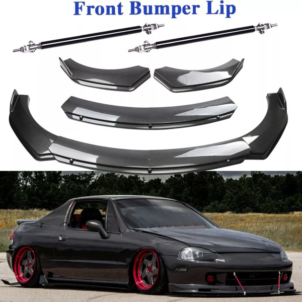 Unbranded For Honda Civic Del Sol Carbon Fiber Style Front