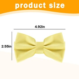 Mens Light Yellow Bow Tie for Suit Accessories for Men Wedding Light Yellow Ties for Men Groom groomsmen Bowties for Men Boy Formal Tie for Boy Yellow Bow Tie for Prom Bowtie for Men