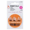 Pony Hand Sewing Needles: Assorted: Black with White Eye: Sharps: