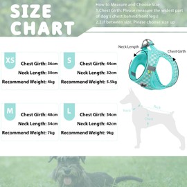 Gyuzh Dog Harness and Leash Set, Breathable Soft Mesh Cat Vest Harnesses, No Pull Harness for Puppy, Reflective Harnesses for Small Dogs and Cats, Breed Small Dog Vest Harness, Green, L
