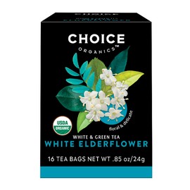 Choice Organics - Organic White Elderflower Tea (6 Pack) - Organic White & Green Tea - 96 Tea Bags