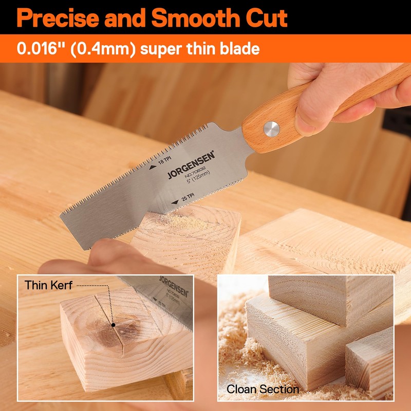 Jorgensen 5in. Double Edge Flush Cut Saw w/Wood Handle