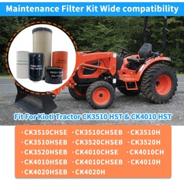 Maintenance Filter Kit Compatible with Kioti CK3510 HST CK4010 HST Compact Tractor, Oil & Fuel & Air & Hydraulic Oil & HST Filter, Replace #E6201-32443 F6800-16411 E7230-11081 HHTA0-37710 T5855-46531