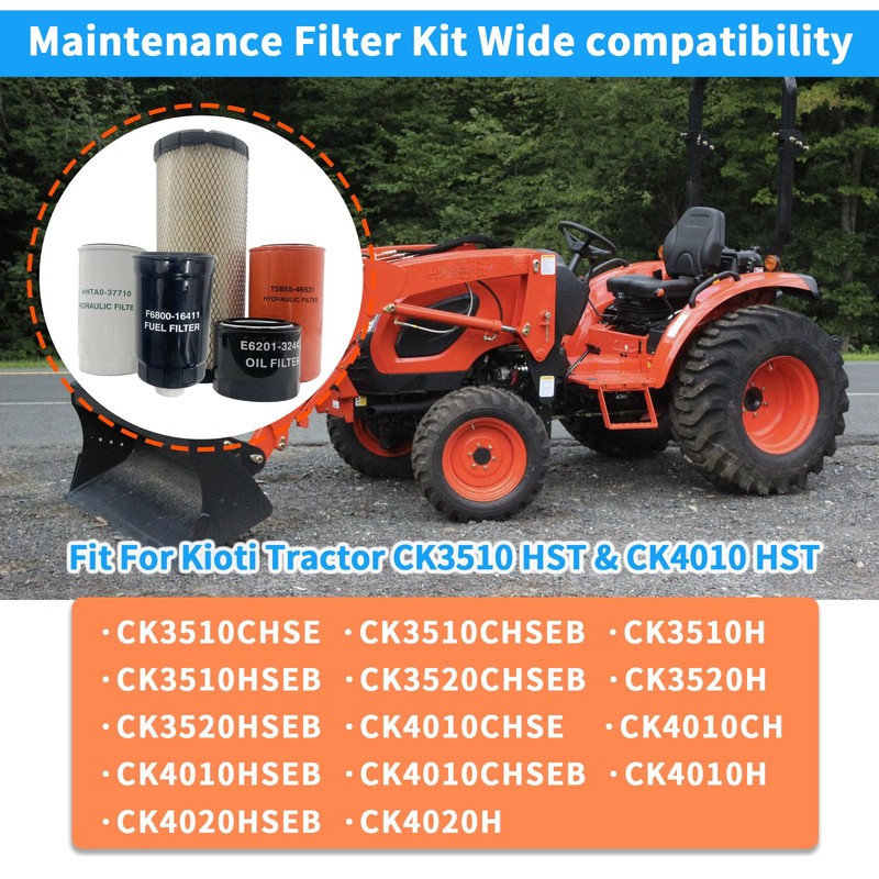 Maintenance Filter Kit Compatible with Kioti CK3510 HST CK4010 HST