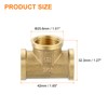 QUARKZMAN Brass Tee Pipe Fitting, 1/2" x 1/2" x 1/2"