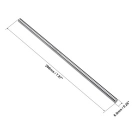 sourcing map 1pcs Round Steel Metal Rods, 6.5mm x 200mm High Speed Steel (HSS) Lathe Bar Stock Tool, for Shaft Gear Drill Lathes Boring Machine Turning Miniature DIY Craft