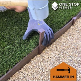 USA Made (25 Pack) Brown Nylon Landscape Edging Anchoring Plastic Ground Stakes, 10-Inch Length Brown Garden Edging Spikes - (Fits Most Brands EasyFlex Dimex Proflex) (25)