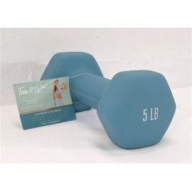 Tone It Up Single 5lb Hand Weight Neoprene Hex dumbbell Blue Tone It Up Fitness comfort