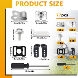 77 Pcs Hockey Helmet Repair Kit, Hockey Helmet Chin Strap Football Helmet Repair Kit Helmet Repair kit, Football Helmet Screws Football Helmet Accessories (77)