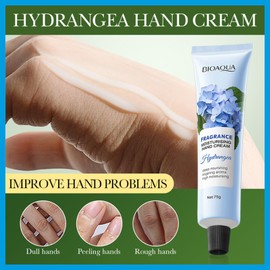 Hydrangea Hand Cream, Moisturizing Hand Cream for Men and Women, Vegan Hand Cream for Men and Women, Natural Extracts, Deeply Nourishing, 75g Thicker