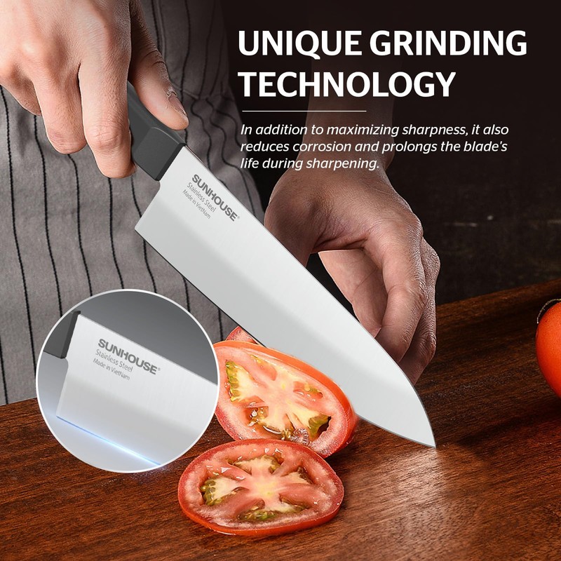 Sunhouse Basic Chef Knife 7.5 Inch Kitchen Knife, High Stainless