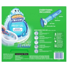 Scrubbing Bubbles Toilet Gel Stamps Rainshower 2 Dispensers + 30 Refills.