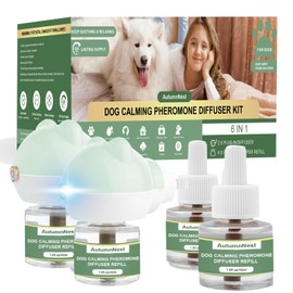 Dog Pheromone Calming Diffuser Kit, Calming Diffuser for Dog (2 Plug-Ins & 4×48ml Refills) for Stress Support, Helps Reduce Barking & Aggression, 120-Day Supply (Non-Toxic, Safe & Inedible)