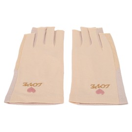 UV Protection Gloves Made of Cotton, Fingernails UV Glove, Manicure and Sun Protection for Women, to Protect Hands (Yellow)