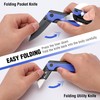 WORKPRO 2-in-1 Folding Knife/Utility Knife, Quick-Change Box Cutter with Belt