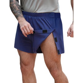 Deyeek Tear Away Hip Surgery Shorts Breakaway Snap on Men's Tear Away Shorts Adaptive Clothing Knee Surgery Recovery Gifts Navy Blue