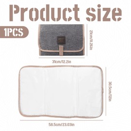 Travel Changing Mat,Foldable Changing Mat,Waterproof & Portable Changing Mats for Travel,Home,Outdoor,Baby Changing Pad - Easy to Clean,Gift for New Parents(Grey)