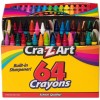 Cra-Z-Art Crayons Bulk Pack 64 Count Built in Sharpener Back