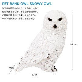 Snowy Owl 1278 Magnetic Piggy Bank, White, Approx. 6.3 x 7.1 x 3.5 inches (16 x 18 x 9 cm), Pet