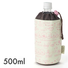 Asahikoyo Sumikko Gurashi SK-P17 Plastic Bottle Holder, For 16.9 fl oz (500 ml), Bottle Cover, Beige, Interior aluminum vapor deposition
