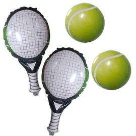 MPRVAKYF 4Pcs Green Tennis Party Balloons Decorations Tennis Ball Foil Mylar Balloons for Men Women Kids Sports Tennis Themed Party Decorations Supplies (Tennis Party Balloons)