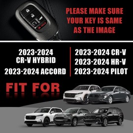 Muslogy for CRV Civic HR-V 2023 2024 Key Fob Cover TPU Case Protector Compatible with Honda Smart Key Shell (5 Button/Black)
