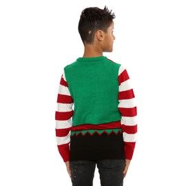 NOROZE Boys Christmas Jumper 3D Kids Bird Reindeer Retro Unisex Xmas Santa Snowman Penguin Pullover Sweater, Christmas Sweater Girls (9/10 Years, Elf Green)