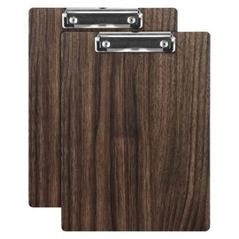 WORPSON Wood-Grain Lap Board Clipboard, for Letter & A4 Size Solid Wood Texture Writing & Sketching Board with Heavy-Duty Clip (Walnut, 2)