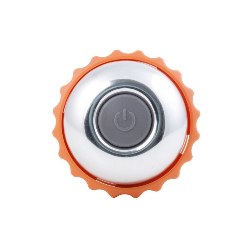Kikkerland 2 in 1 Bike Bell & Light, Orange
