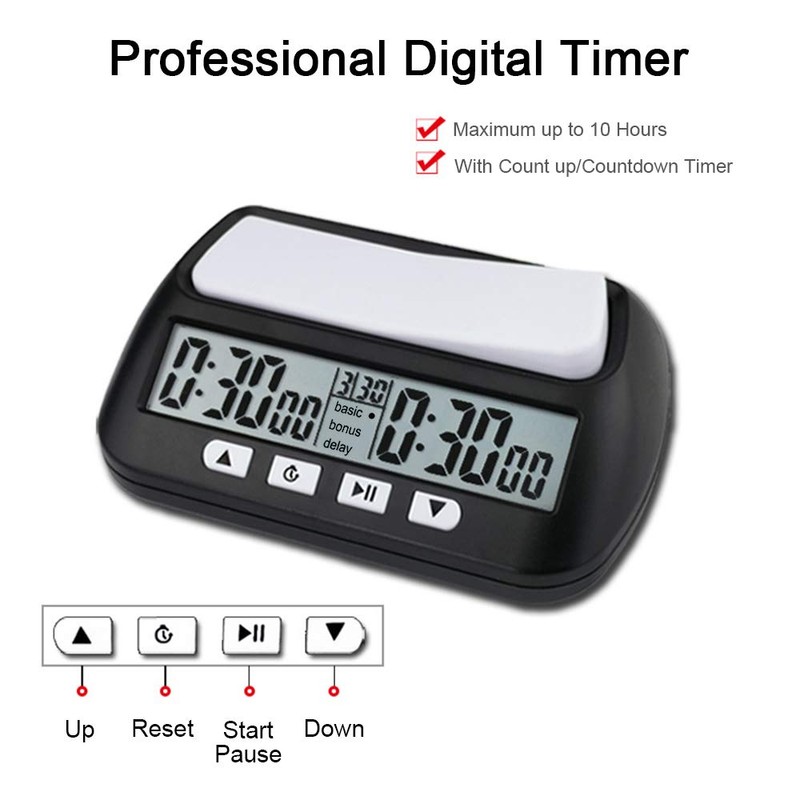 Eacam 3-in-1 Multipurpose Portable Professional Chess Clock Digital Chess Timer