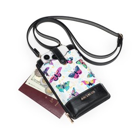 TAOSITUE Leather Small Crossbody Bags for Women Designer Cell Phone Bag Wallet Purses Adjustable Strap, Little Butterfly, S, Casual