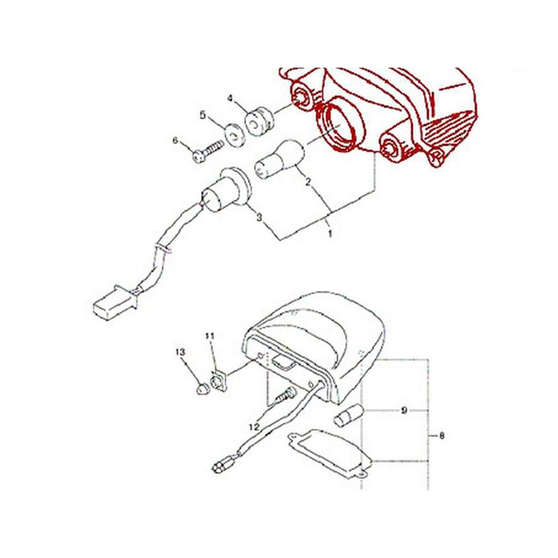 MZS Motorcycle Tail Light LED Integrated Turn Signal Blinker Smoke
