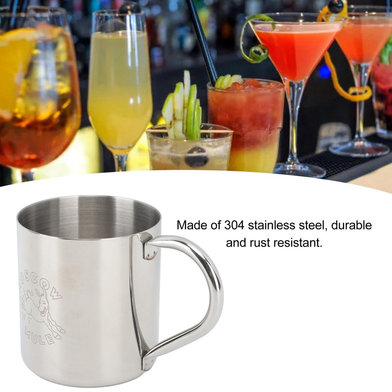 Cocktail Mug 304 Stainless Steel Rust Proof Hammered Beer Cup