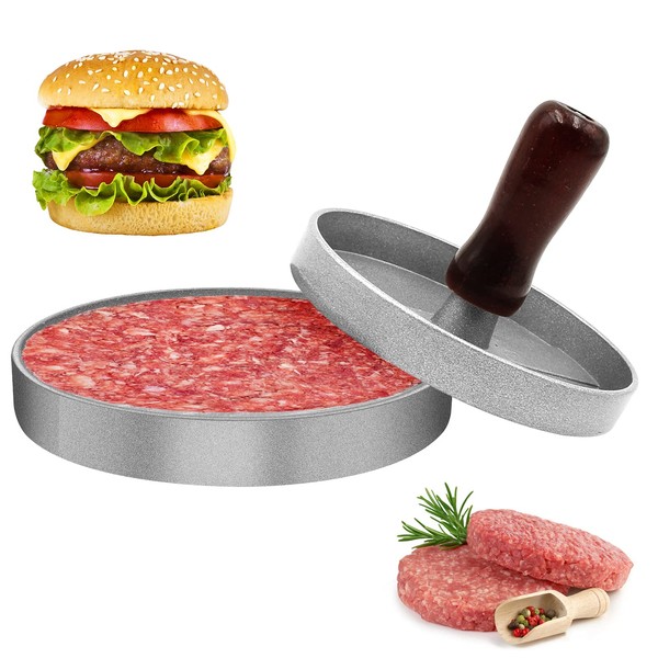 Burger Press, Non Stick Hamburger Press, Aluminum Burger Patty Maker, BBQ Kitchen Meat Press Ideal for Burgers, Patties, Meatballs, Grilling