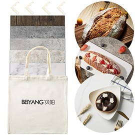 5PCS Photo Backdrop Boards with Carry Bag, 16x16Inch Marble Cement Wooden Photography Background for Food Photography, EOAJAFOU