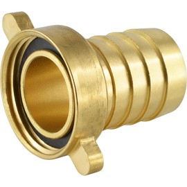 fittingteile Hose Nozzle with Wing Union Nut, Flat Sealing Brass