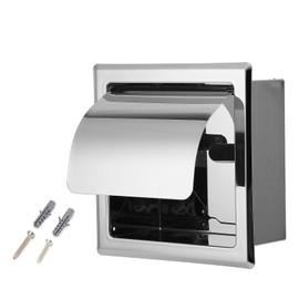 Recessed Paper Holder for Bathroom Storage, Stainless Steel Inset Toilet Paper Holder in Wall Toilet Paper Holder for Home Hotel Bathroom Toiletpaperholder