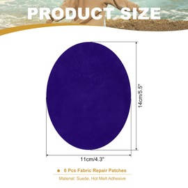 PATIKIL Iron-on Patches 11 x 14 cm, 6 Pack Oval Elbow Patches Knee Repair Patch Suede Fabric Appliques for Shirt Jeans Jacket Clothes Repair Decorating Kit, Blue
