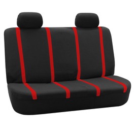 FH Group Car Seat Covers Rear Set Cloth - Car Seat Covers with Removable Headrest,Universal Fit,Automotive SeatCovers,Washable Car SeatCover for SUV,Sedan,Van Red