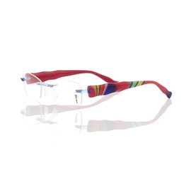 Switch It 2129 Glasses Frame, Red / Lime Blue, Half Rim, Plastic