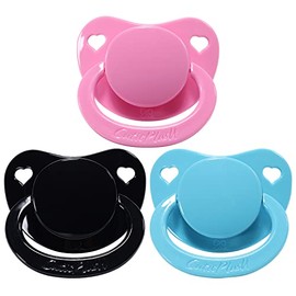 CutiePlusU Chupete de gran tamaño Big Shield Paquete de 3 unidades, rosa, azul, negro